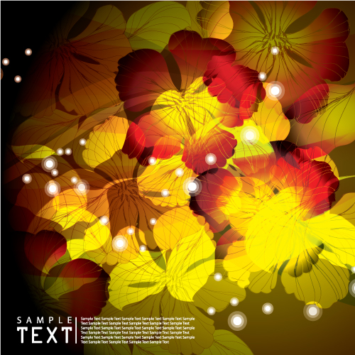 free vector Dream flowers vector background 3